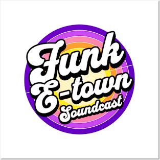 FUNK E-TOWN SOUNDCAST  - Staged Gradient Logo (purple/gold) Posters and Art